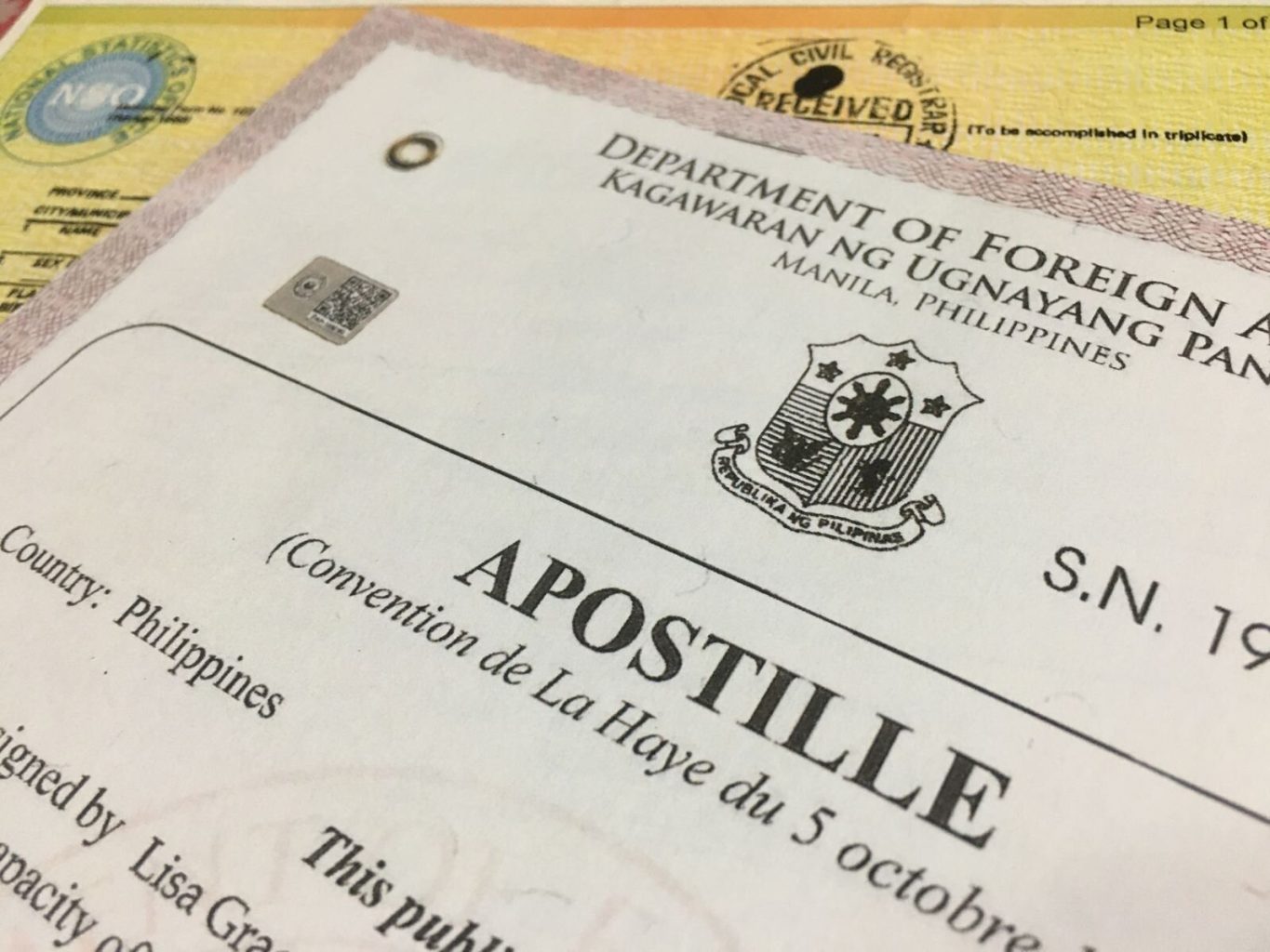 Apostille for consent certified by a notary