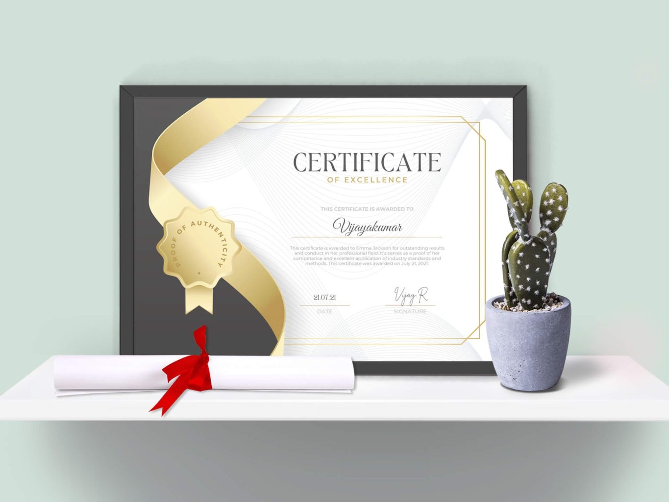 Apostille on a certificate of advanced training
